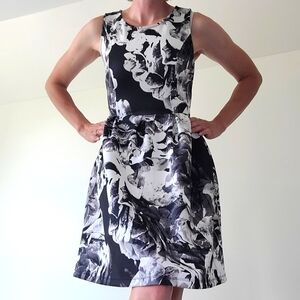 Apt. 9 size small dress with black and white floral print.